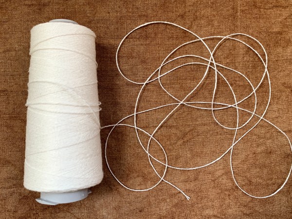 White bleached organic linen thread