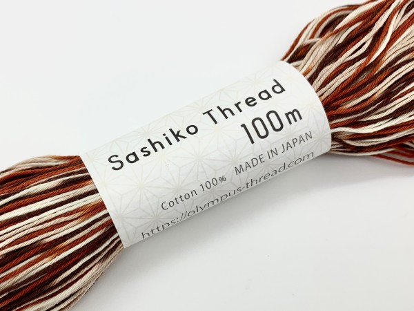 Olympus Japan sashiko variegated thread brown ecru